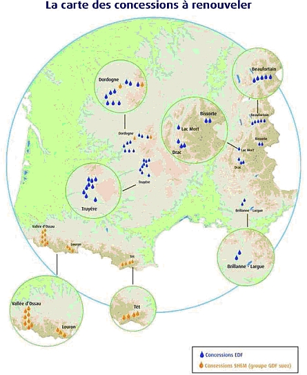 Les groupements de concessions hydroélectrique à renouveler