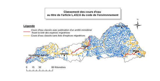 Classement cours d'eau BV Lot